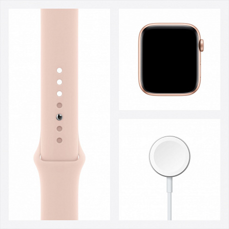 Часы Apple Watch Series 6 44mm Gold Aluminum Case with Pink Sport Band (РСТ)
