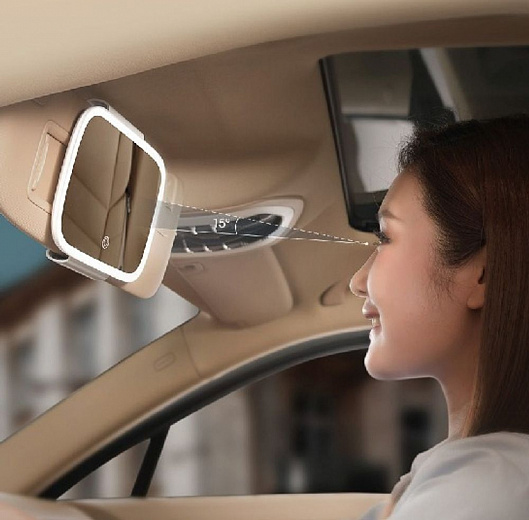 Автомобильное зеркало для макияжа Baseus Delicate Queen Car Touch Mirror с подсветкой (CRBZJ01-02)