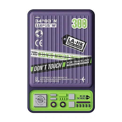 Внешний аккумулятор ROCK Travel Series P90 20W Magnetic Power Bank 10000 mAh, фиолетовый (с MagSafe)