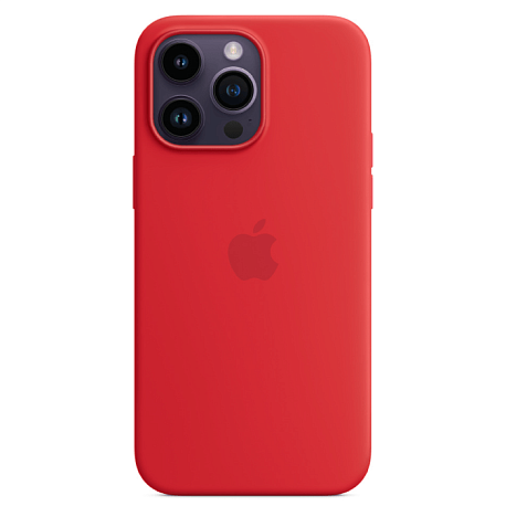 Накладка Silicone Case для iPhone 14 Pro Max (аналог) (Красный)