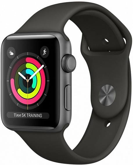 Apple Watch Series 3 38mm Space Gray Aluminum Case with Nike Black Sport Band