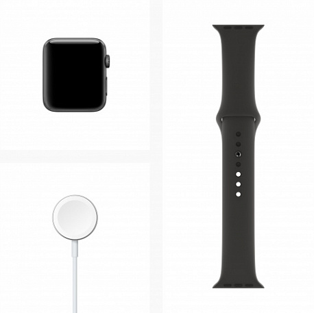 Умные часы Apple Watch Series 3 42мм Aluminum Case with Sport Band RU, серый космос/черный