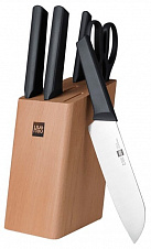 Набор Xiaomi Fire kitchen, 4 ножа и ножницы с подставкой (HU0058)