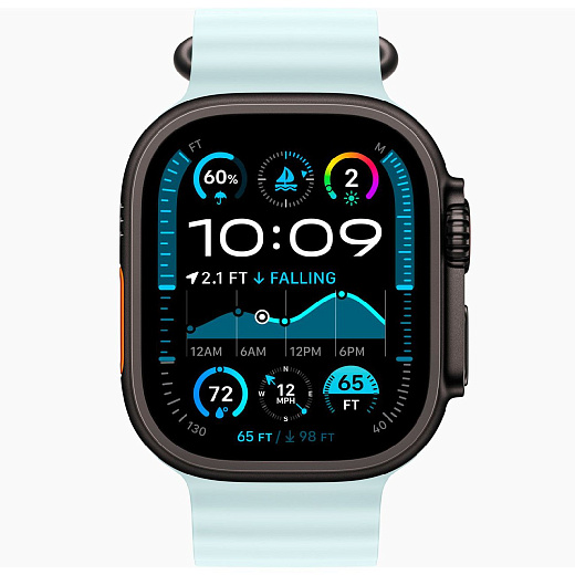 Умные часы Apple Watch Ultra 2 GPS+Cellular 49mm Black Titanium Case with Ice Blue Ocean Band (EU)