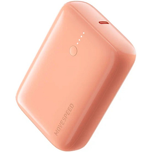 Внешний аккумулятор Movespeed Q10 10000mAh, USB+USB-C, розовый