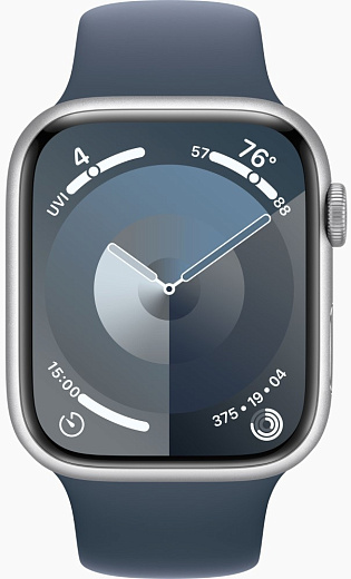 Умные часы Apple Watch Series 9 41mm Silver Aluminum Case with Blue Sport Band