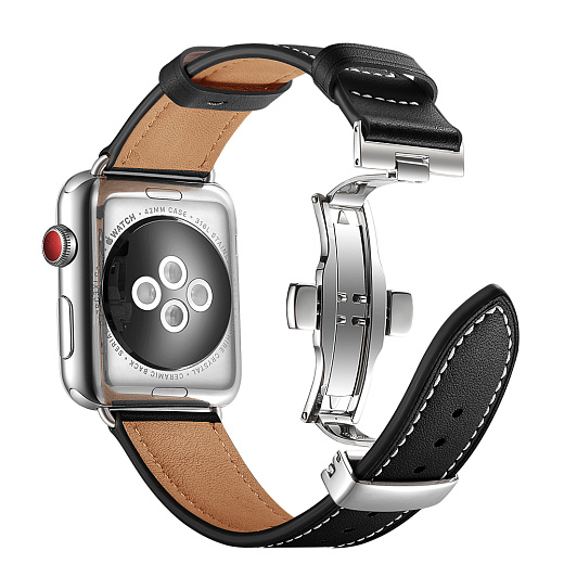 Ремешок Glossy Leather Band для Apple Watch 44mm