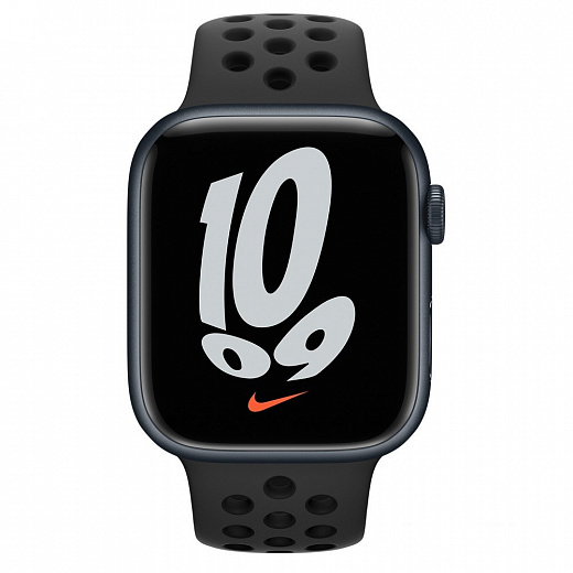 Умные часы Apple Watch Nike Series 7 41 мм Aluminium Case RU, темная ночь/антрацитовый/черный