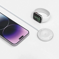Беспроводное зарядное устройство 2 в 1 Deppa MagSafe Charger 18W