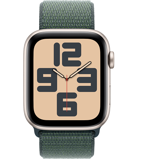 Умные часы Apple Watch SE (2024) 40mm Starlight Aluminium Case with Green Sport Loop (EU)