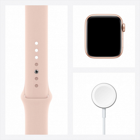 Часы Apple Watch SE 44mm Gold Aluminum Case with Pink Sport Band (РСТ)