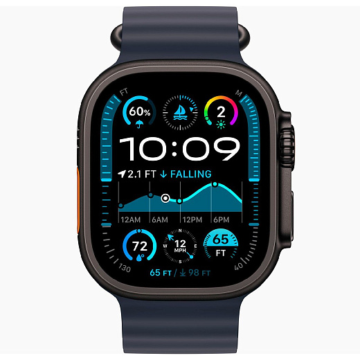 Умные часы Apple Watch Ultra 2 GPS+Cellular 49mm Black Titanium Case with Navy Ocean Band (EU)