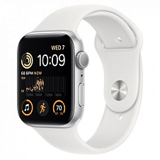 Умные часы Apple Watch SE (2022) 44mm Silver Aluminium Case with White Sport Band (EU)