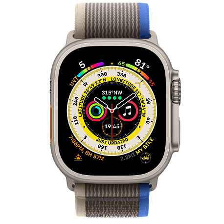 Умные часы Apple Watch Ultra GPS+Cellular 49mm Titanium Case with Blue/Grey Trail Loop (EU)