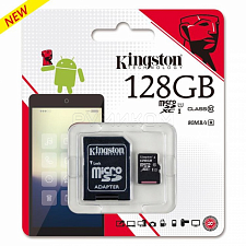 Карта памяти Kingston MicroSD 128Gb Class 10 UHS-I, с SD адаптером