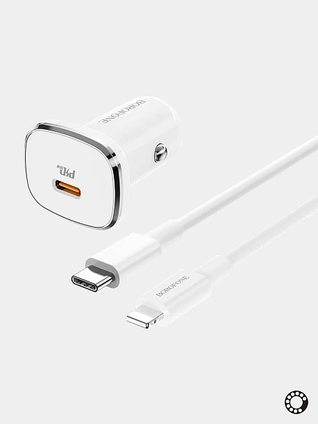 АЗУ Borofone BZ12B QC3.0 1xUSB-C 18W + кабель Lightning