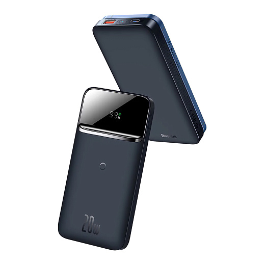 Внешний аккумулятор Baseus Magnetic Wireless Power Bank 10000mAh - 20W, синий (PPCXW10)