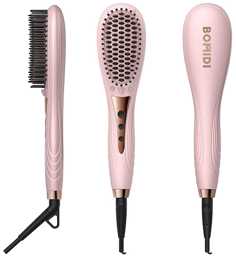Электрическая расческа для выпрямления волос Xiaomi Bomidi Hair Straightening Brush HB1, розовая