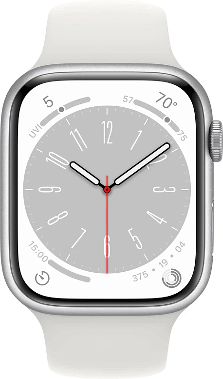 Умные часы Apple Watch Series 8 45mm Silver Aluminum Case with White Sport Band (EU)
