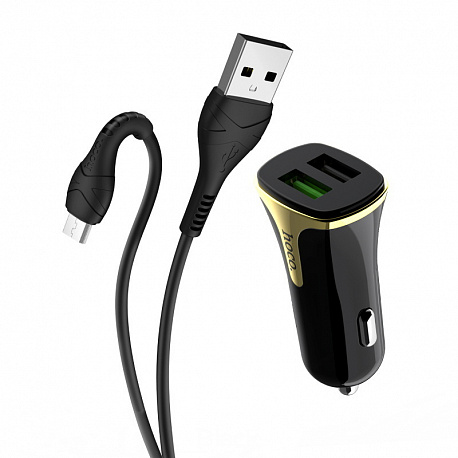 АЗУ HOCO Z31 3.4A 2USB+Micro-USB