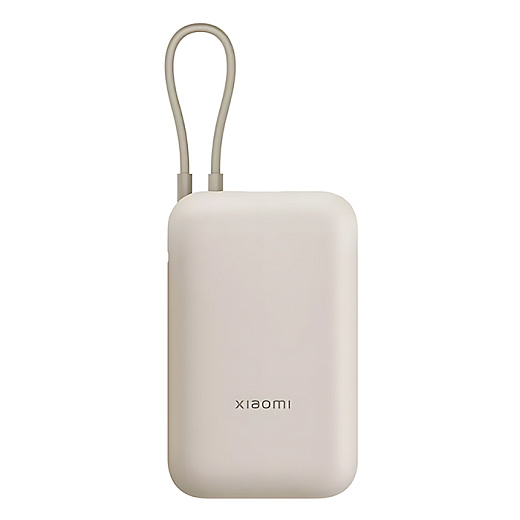 Внешний аккумулятор Xiaomi Mi Power Bank With Cable USB-C 10000mAh Pocket Version, бежевый (P15ZM)