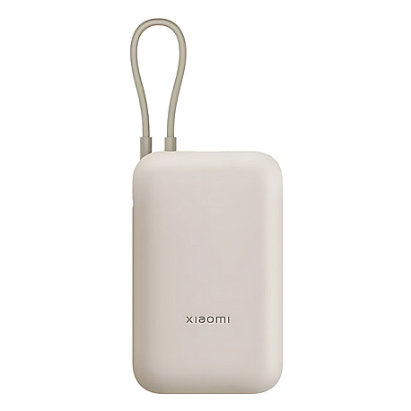 Внешний аккумулятор Xiaomi Mi Power Bank With Cable USB-C 10000mAh Pocket Version, бежевый (P15ZM)